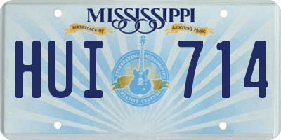 MS license plate HUI714