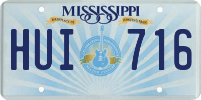 MS license plate HUI716