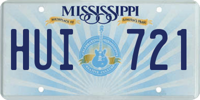 MS license plate HUI721