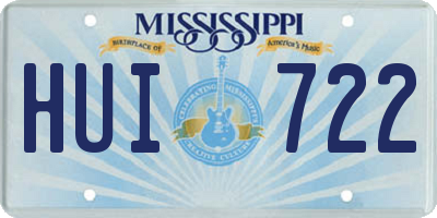 MS license plate HUI722
