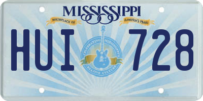 MS license plate HUI728