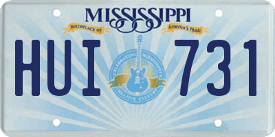 MS license plate HUI731