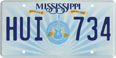 MS license plate HUI734