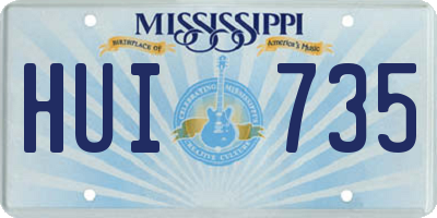 MS license plate HUI735