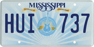 MS license plate HUI737