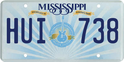 MS license plate HUI738