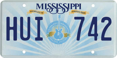 MS license plate HUI742