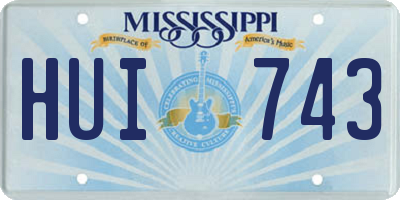 MS license plate HUI743