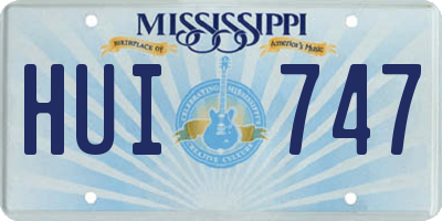 MS license plate HUI747