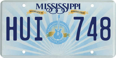 MS license plate HUI748