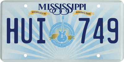 MS license plate HUI749