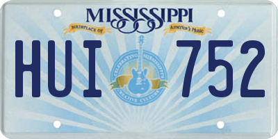 MS license plate HUI752