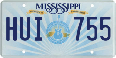 MS license plate HUI755