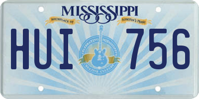 MS license plate HUI756