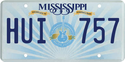 MS license plate HUI757
