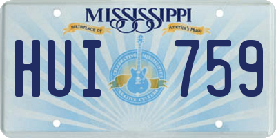 MS license plate HUI759