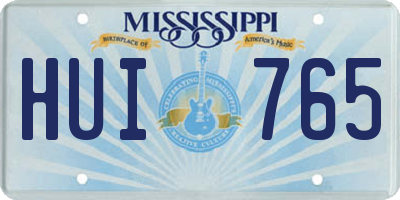 MS license plate HUI765