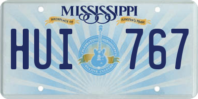 MS license plate HUI767