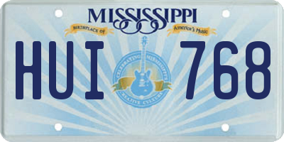 MS license plate HUI768