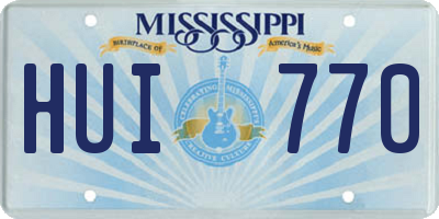 MS license plate HUI770