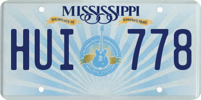 MS license plate HUI778