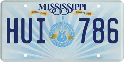 MS license plate HUI786