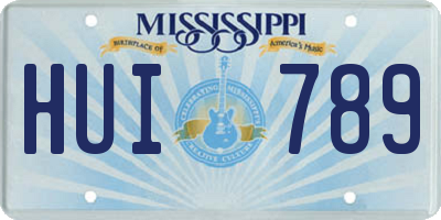 MS license plate HUI789