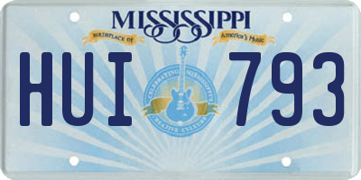 MS license plate HUI793