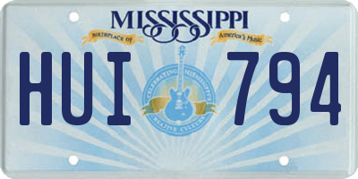 MS license plate HUI794