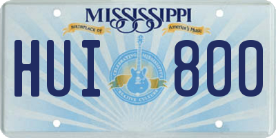 MS license plate HUI800