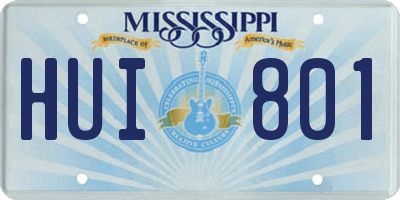 MS license plate HUI801