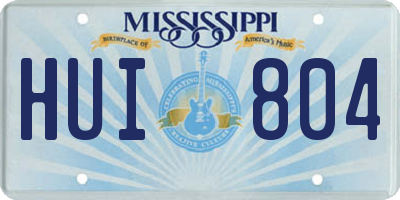 MS license plate HUI804