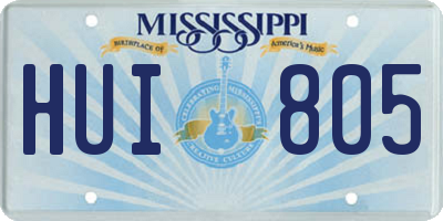 MS license plate HUI805