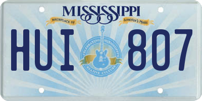 MS license plate HUI807