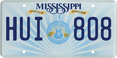 MS license plate HUI808