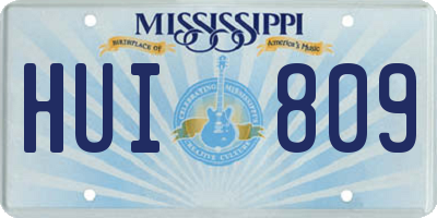 MS license plate HUI809