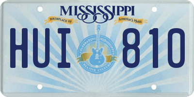 MS license plate HUI810