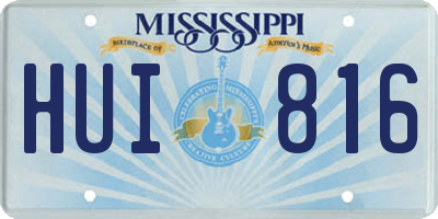 MS license plate HUI816