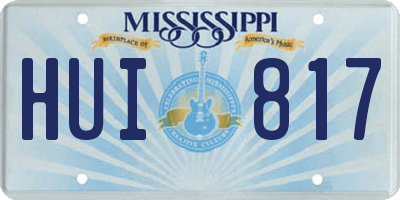 MS license plate HUI817