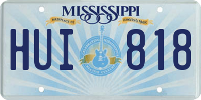 MS license plate HUI818