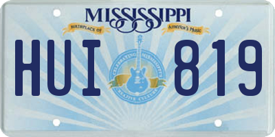 MS license plate HUI819