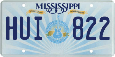 MS license plate HUI822