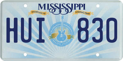 MS license plate HUI830