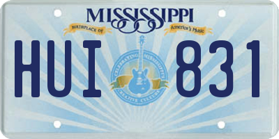 MS license plate HUI831