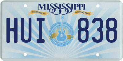 MS license plate HUI838