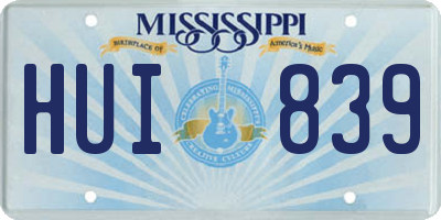 MS license plate HUI839