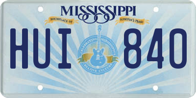 MS license plate HUI840