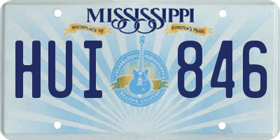 MS license plate HUI846