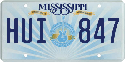 MS license plate HUI847