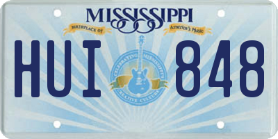 MS license plate HUI848